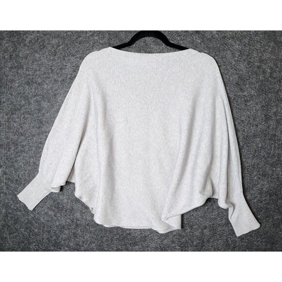Kerisma Knits Top S/M Light Grey Batwing Dolman Sleeve Boat Neck Cape Sweater - Picture 7 of 7